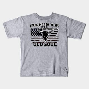 Old Soul in a New World Country Bluegrass Music Guitar Fan Kids T-Shirt